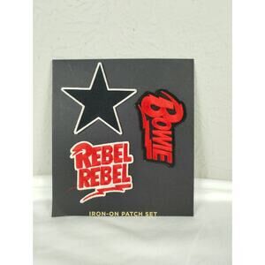 Rock by Junk Food Iron on Three Patch Set - David Bowie - New
